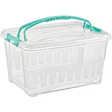 Ovio Ev Yaşam 8 Lt Piknik Sepeti ve Gıda Kutusu Kilitli Kapaklı Taşıma Saplı Plastik Saklama Kabı