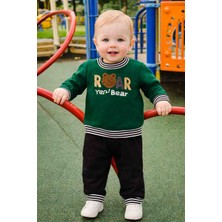 Melisa Ticaret Erkek Bebek Roar Bear Nakışlı Sweatshirt Eşofman Takım