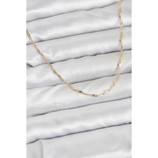 Butik cm 14K Gold Renk Pirinç Ataç Zincir 60 cm Kadın Kolye