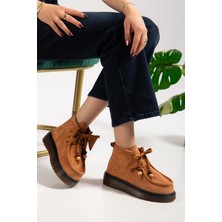 Tekin Shoes Taba Renk Bağcıklı Bot & Bootie