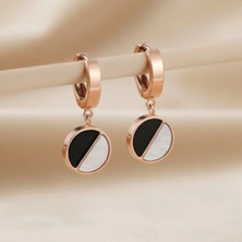 BG Jewellery Şık Tasarım Rose Çelik Küpe