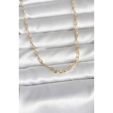 Butik cm 14K Gold Renk Ataç Zincir Model 60 cm Kadın Kolye