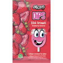 Akaş Çilek Aromalı Toz Şekerli Dips Lolipop Paket 36 Adet