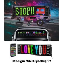Wegna Araç Içi Renkli LED Ekran Kayan Yazı Emoji Uzaktan Kumandalı Kişiselleştirilebilir Matrix Panel