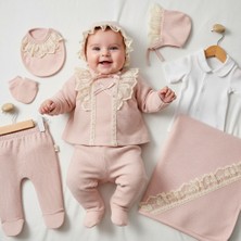 Milays 0-3 Ay Kız Bebeklere Organik Pamuk Premium Kalite Ara Dantel Stil 10 Lu Takım