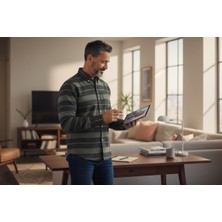 Gömlek Galerisi Klasik Bol Kesim Pano Desenli Yünlü Erkek Gömlek