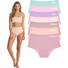 ROSEPERİ Kadın Külot 7 Li Paket Yüksek Bel Pamuklu Yumuşak Rahat Likrali Soft