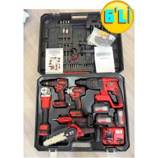 İYİSİYOK 6’lı Akülü Set | Matkap –3 Işlevli Hilti – Spiral – Testere – Bağ Makası – 450 Nm