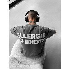 "allergic To Idiots" Baskılı Oversize T-Shirt