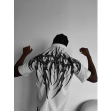 Sırtı Tribal Baskılı Oversize T-Shirt