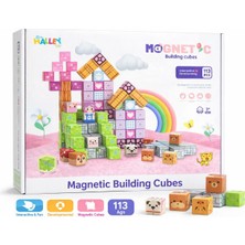 Minecraft Tarzı Kız Manyetik Mıknatıslı Yapı Blok Küp Blokları 113 Parça Stem Zeka Geliştici Çocuklar Için Eğitici Oyuncak Hediyelik