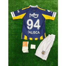 4'lü Set Fe.ner.bah'çe\\ 2025/2026 Talisca Iç Saha Sarı Lacivert Çocuk Forma Şort Bileklik Çorap