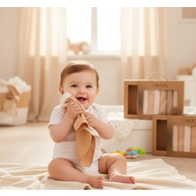Bebeva Baby 7’li Paket %100 Pamuklu Müslin Bebek Ağız Mendili Seti - Taş / Naturel Renkler