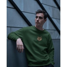 Muhtar Store Erkek Minimal Maine Coon Kedi Logolu Unisex Bisiklet Yaka Sweatshirt – Günlük & Basic Stil