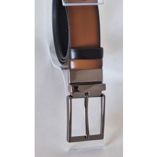 Darkwood Erkek Klasik Deri Kemer-Çift Taraflı-Siyah/taba