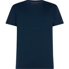 Tommy Hilfiger Erkek Lacivert Tommy Hilfiger Embossed Hılfıger Cr, Daf Lacivert Erkek T-Shirt & Polo