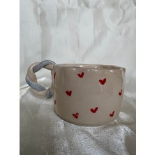 Arken Seramik El Yapımı Kalpli Seramik Fincan