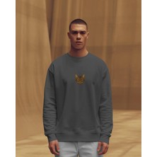 Muhtar Store Erkek Minimal Bengal Kedi Logolu Bisiklet Yaka Sweatshirt – Basic & Günlük Stil