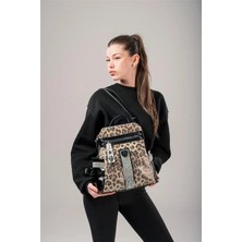 Herşeytrend Poge Leopar Cilt Kol ve Sırt Çantası