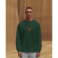 Muhtar Store Erkek Minimal Bengal Kedi Logolu Bisiklet Yaka Sweatshirt – Basic & Günlük Stil
