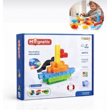 Minecraft Tarzı Manyetik Mıknatıslı Yapı Blok Küp Blokları 64 Parça Stem Zeka Geliştici Çocuklar Için Eğitici Oyuncak Hediyelik