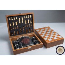 Hesperides Souvenirs Ahşap Kutulu Lüks Satranç ve Paslanmaz Matara Seti
