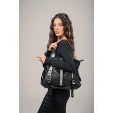 Herşeytrend Toja Siyah Cilt Kol ve Omuz Çantası