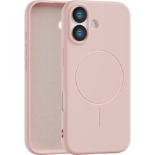 Vissona iPhone 17 Uyumlu Içi Kadife Magsafe Wireless Şarz Özellikli Pembe Renkli Telefon Kılıfı