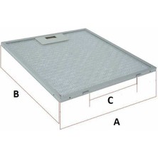 Ehla Filtre Vestel Uyumlu 26,2X30,5 cm  (Arka Tırnak Arası 12,5 cm ) Davlumbaz Filtresi