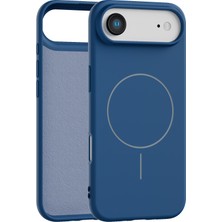 Vissona iPhone Air Uyumlu Içi Kadife Magsafe Wireless Şarz Özellikli Lacivert Renkli Telefon Kılıfı
