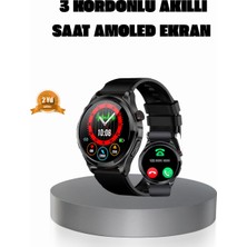 Sh Ticaret Amoled Ekranlı – 3 Kordonlu, Kalp Atış &amp; Uyku Takipli Akıllı Saat
