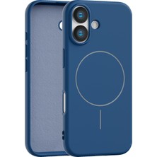Vissona iPhone 17 Uyumlu Içi Kadife Magsafe Wireless Şarz Özellikli Lacivert Renkli Telefon Kılıfı
