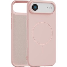 Vissona iPhone Air Uyumlu Içi Kadife Magsafe Wireless Şarz Özellikli Pembe Renkli Telefon Kılıfı