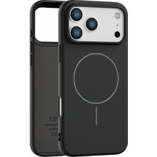 Vissona iPhone 17 Pro Uyumlu İçi Kadife Magsafe Wireless Şarj Özellikli Siyah Renkli Telefon Kılıfı