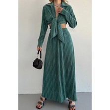 Nova Epoxy Art Mint Fitilli Gömlek ve Uzun Etek Takım