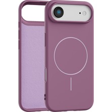 Vissona iPhone Air Uyumlu Içi Kadife Magsafe Wireless Şarz Özellikli Gül Kurusu Renkli Telefon Kılıfı