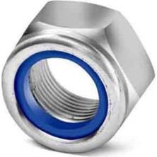 Voltaj M4 Fiberli Somun DIN985 Çelik Beyaz