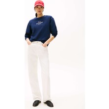 Tommy Hilfiger Kadın Lacivert Tommy Hilfiger Reg Hılfıger Sweatsh, C1G Lacivert Kadın Sweatshirt