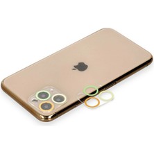 Kuzgun Ticaret Iphone 11 Pro Renkli Kamera Lens Koruma Cam - Sarı-Turuncu