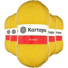 Kuzgun Ticaret 5 Adet Kristal Çift Katlı El Örgü Lif Ipi Sarı K301