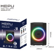 Hepu HP-979 8 Inç Bluetooth Partybox Hoparlör 40W Extra Bass Karaoke Mikrofonlu