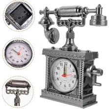 WİderMarkt Vintage Telefon Masa Saati – Retro Nostaljik Tasarım, Quartz Mekanizma,dekoratif Masaüstü Saat
