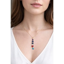 Klc Takı Altın Kaplama Mor Kalp Zirkon Taşlı Kolye