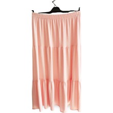 Kuzgun Ticaret Beli Lastikli Bürümcek Kumaş Etek Anne Eteği Uzun Namaz Eteği Somon 44-52 Beden