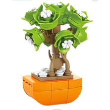 Sukulent Green Cashmere Plant Saksı Çiçek Dekor 105 Parça Bricks Yapı Blok 3 Boyutlu Puzzle Oyuncak Hediyelik