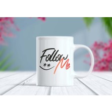 Berilden Store Follow Me Yazılı Sosyal Medya Temalı Kupa Bardak