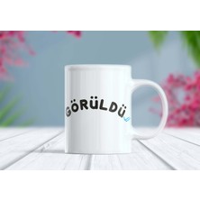 Berilden Store Görüldü Atanlara Özel Mavi Tikli Espirili Kupa Bardak