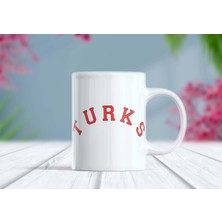 Berilden Store Turks Yazılı Kolej Tarzı Kırmızı Beyaz Kupa Bardak