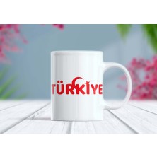 Berilden Store Türkiye Ay Yıldız Tasarımlı Kırmızı Beyaz Kupa Bardak