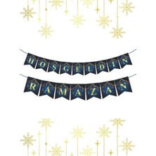 Allians Yaldızlı Parlak Lacivert Ramazan Zikzak Banner, 2.5 Metre, Şık Dekorasyon